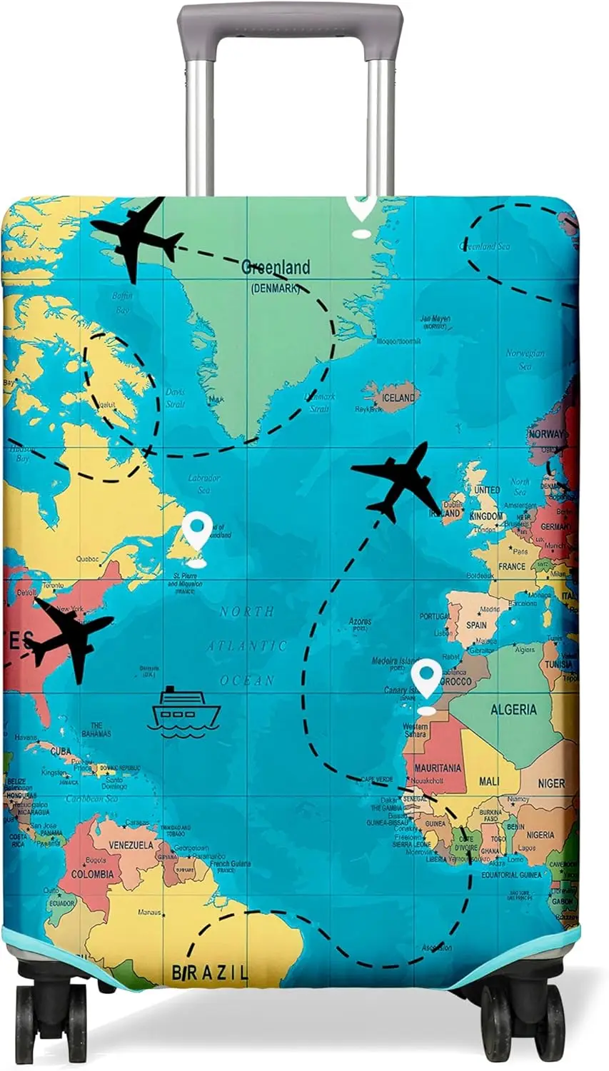 Travel Related Accessories - Flight Map Navigation Travel Luggage Cover