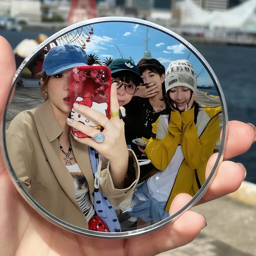 Travel Vlog Accessories - Portable 9.5cm Mini Round Convex Mirror