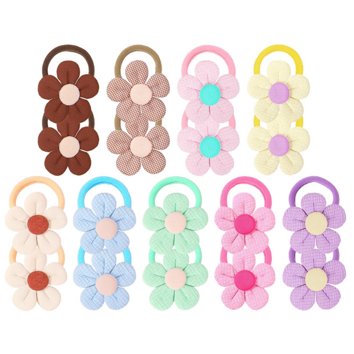 Travel Accessories For 4 Year Old - 18pcs Sunflower Hair Ties Kids Girls