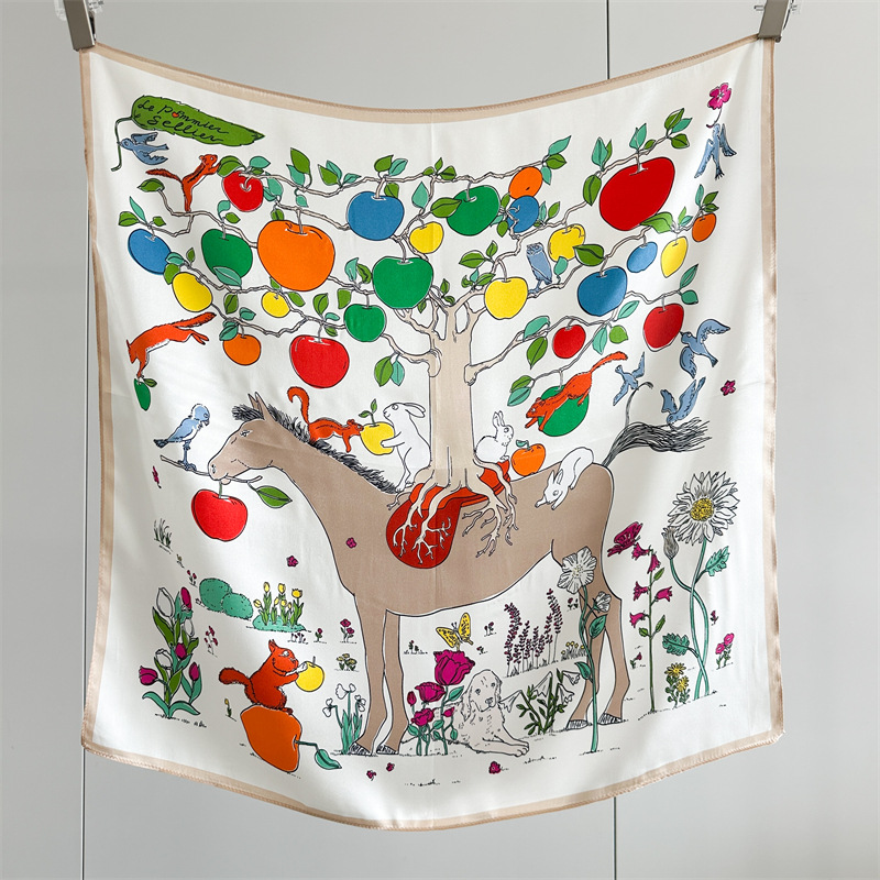 Travel Accessories Neck - Horse Silk Scarf Women Spring Summer