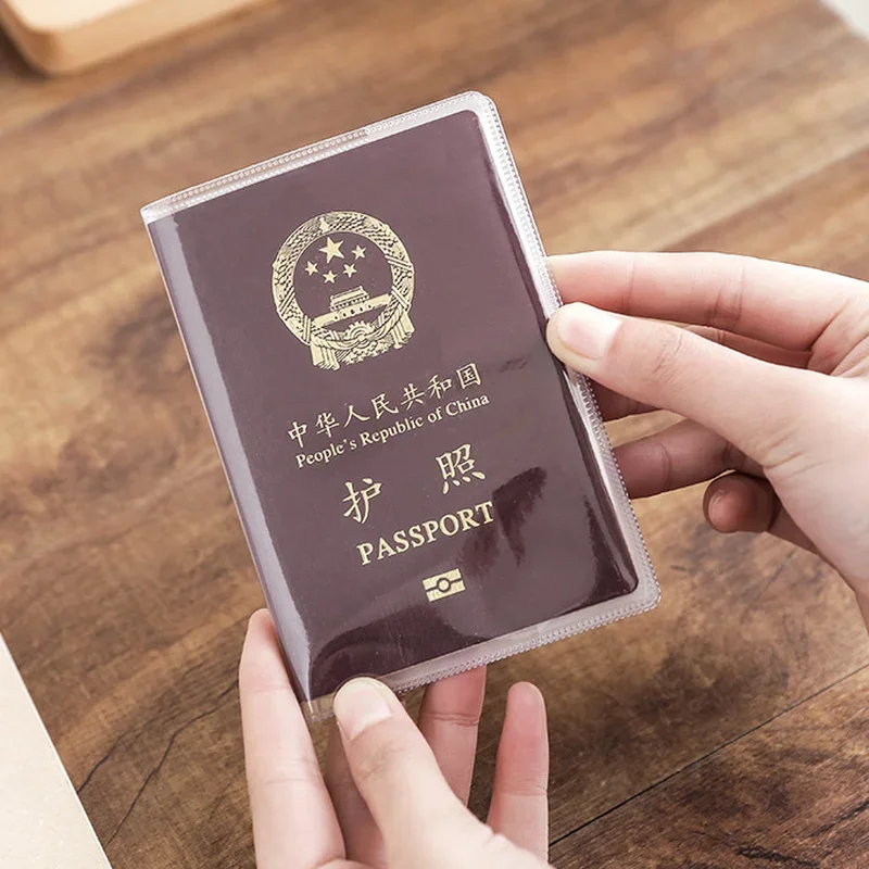 Travel Accessories Essentials - PVC Passport Sleeve Transparent Frosted Waterproof