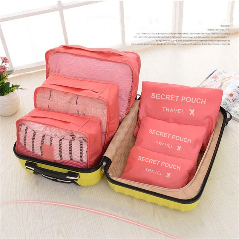6 Pcs/Set Pink/Blue/Grey Trave - огляд і ціна Travel Ziplock Bags