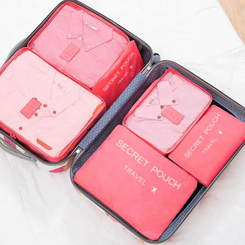 6 Pcs/Set Pink/Blue/Grey Trave - огляд і ціна Travel Ziplock Bags