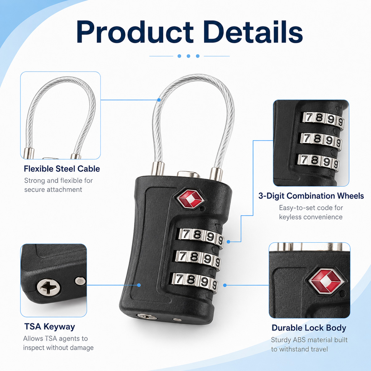 TSA Approved Luggage Lock 3 Di - огляд і ціна Travel Lock Tsa Approved