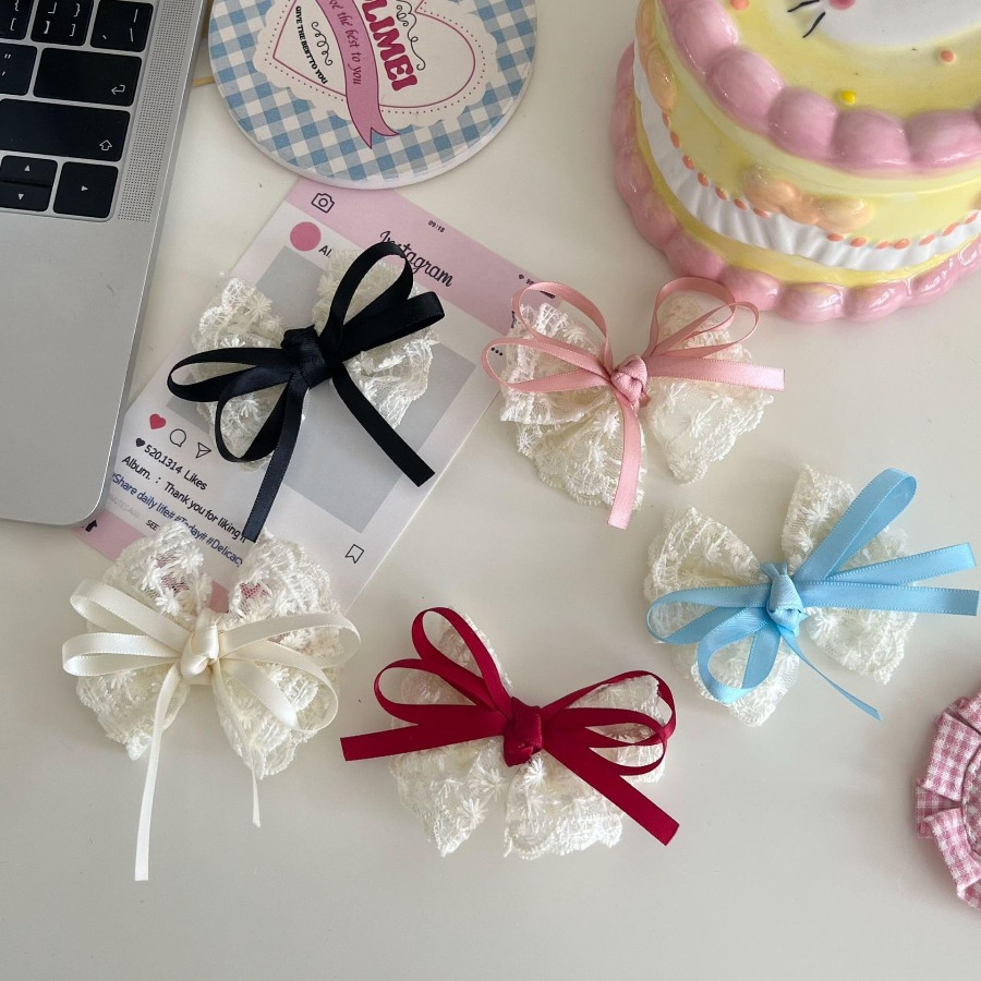 2pcs/set Cute Lace Bow Hair Cl - огляд і ціна Travel Accessories For 4 Year Old