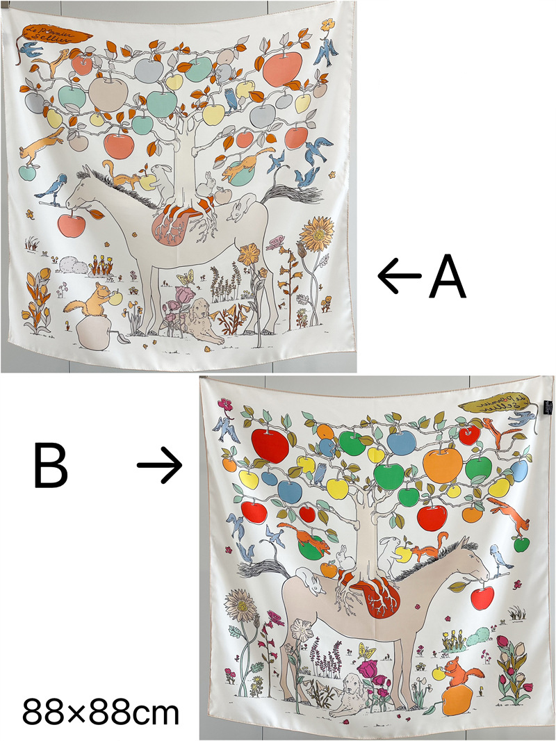AB Faced Print Silk Scarf 18MM - огляд і ціна Travel Accessories Neck