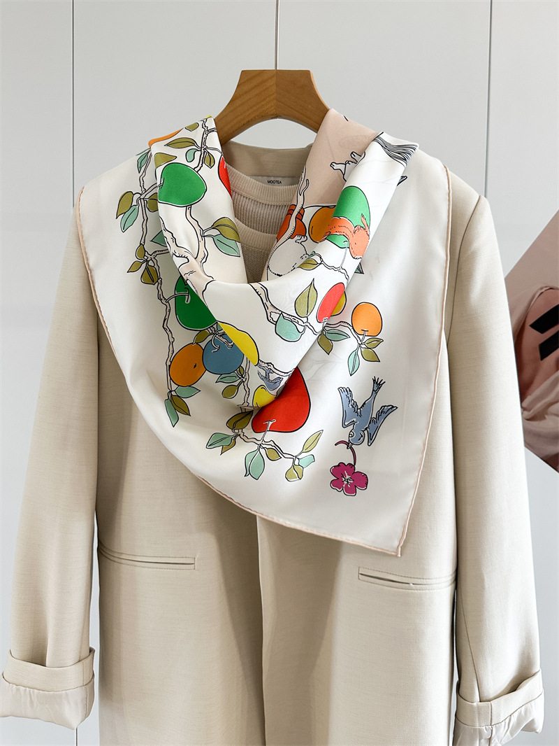 AB Faced Print Silk Scarf 18MM - огляд і ціна Travel Accessories Neck
