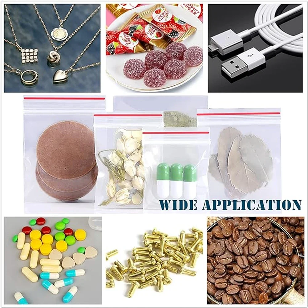 100-1000Pcs Reclosable Transpa - огляд і ціна Travel Ziplock Bags