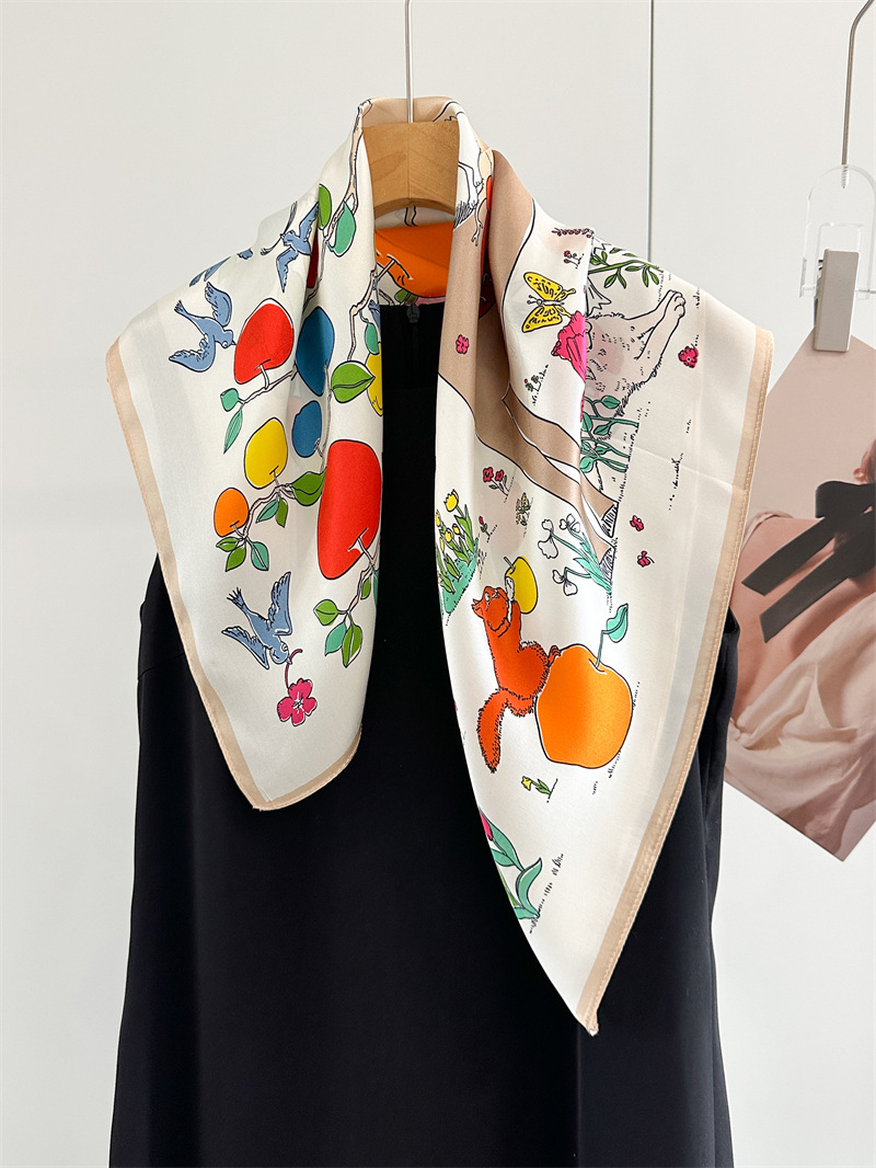 Horse Silk Scarf Women Spring  - огляд і ціна Travel Accessories Neck