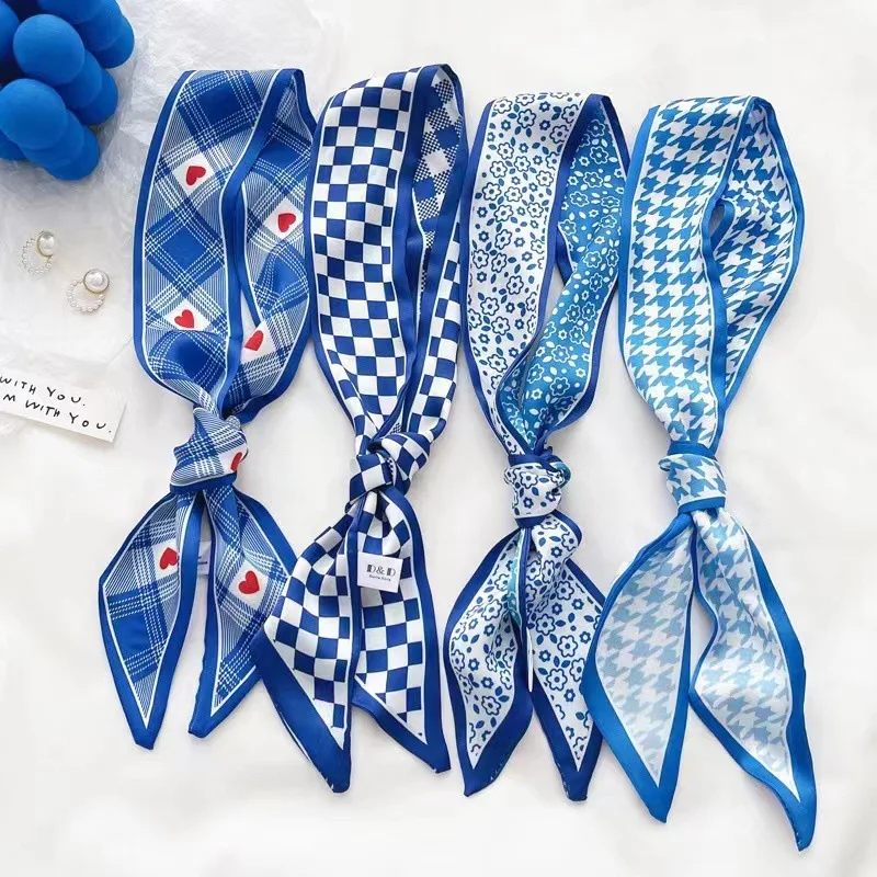 Klein blue silk scarf new chec - огляд і ціна Travel Accessories Neck