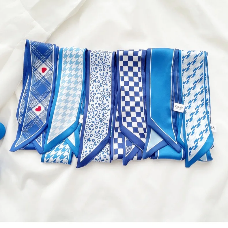 Klein blue silk scarf new chec - огляд і ціна Travel Accessories Neck